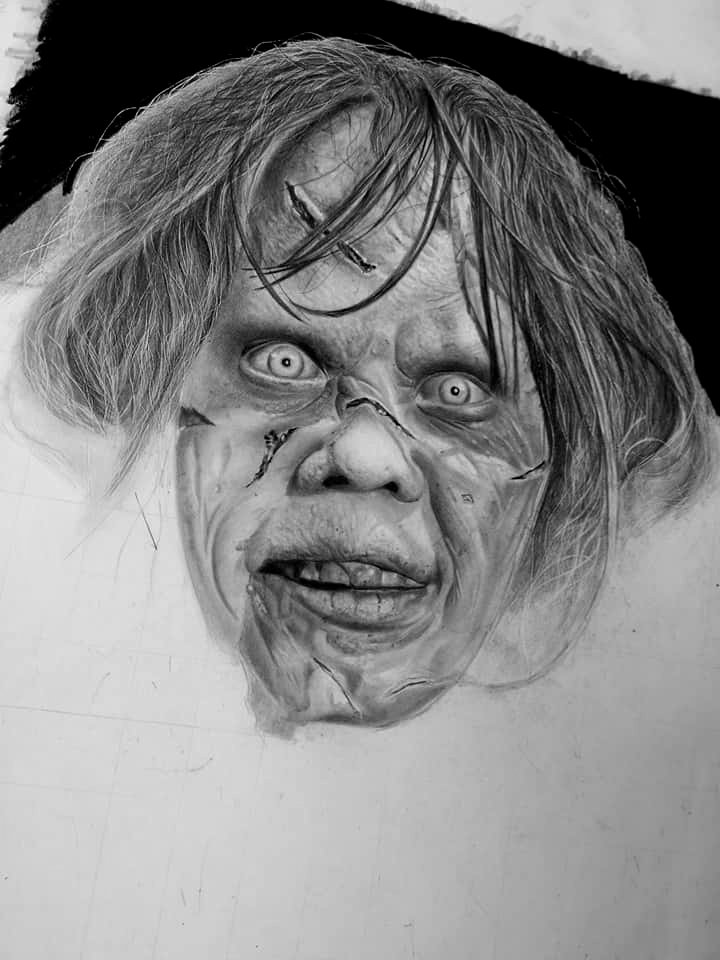 Skull Head Charcoal Drawing, Creepy Line Art, Original Horror Wall Art –  Jpriest Art Studio