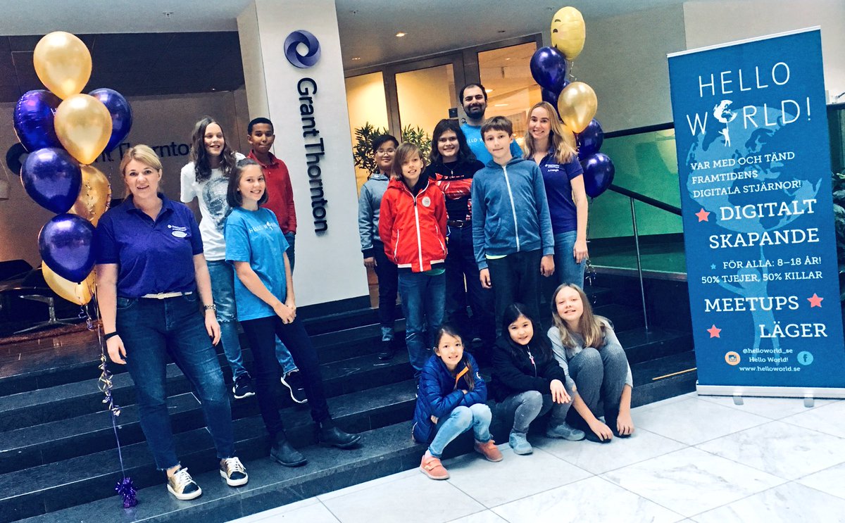 mhogberg_'s tweet image. Idag besöks @GrantThorntonSE av 100 barn som via @HelloWorld_se #meetup får lära sig att #programmera - låt oss tillsammans tända fler digitala stjärnor 🌟 #csr