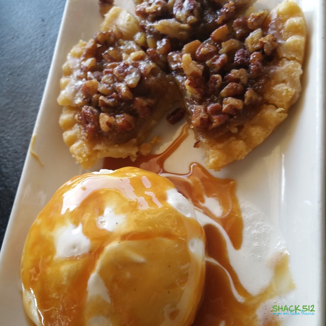 shack512LT's tweet photo. Today is #NationalDessertDay! ALL of our desserts are $4 today in honor of the holiday. Come try our delicious Key Lime Pie, Rebecca Creek Whiskey Pecan Pie, Lakeside S'mores, or all three! Don't miss out on this sweet treat. We'll be open today from 11AM-9PM. #thisishowwelakeit https://t.co/9zfEjD1Io5