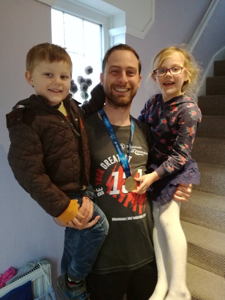 Finished the #GreatBirminghamRun with a time of 1:56:03. Very pleased and very wet!