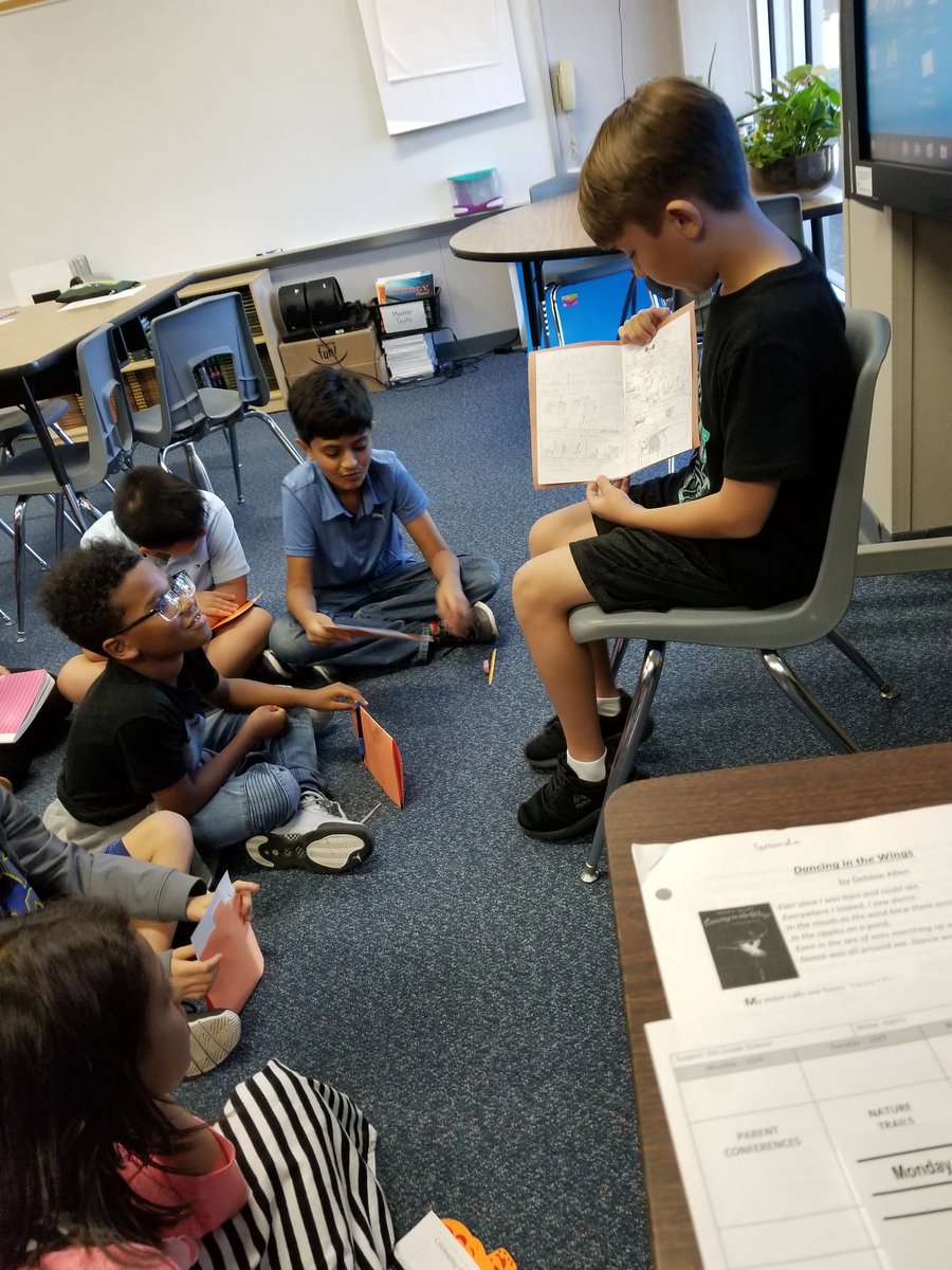 Students were so proud to share their writing! #gleasonproud <a href="/MrsHarrisInThe1/">Mrs. Harris In The Classroom</a> <a href="/GleasonFifth/">5th Grade at Gleason</a>
