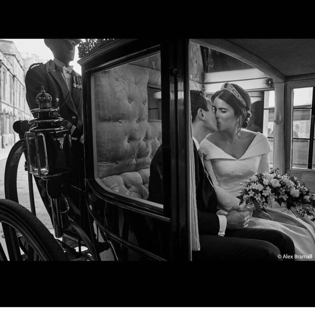 WeddingbellsMag's tweet photo. The official #royalwedding photos from #PrincessEugenie and #JackBrooksbank day have been released and they are stunning. Her second dress by @Zac_Posen, a blush-coloured draped gown, is positively otherworldly. π https://t.co/yLZMKbGbMW