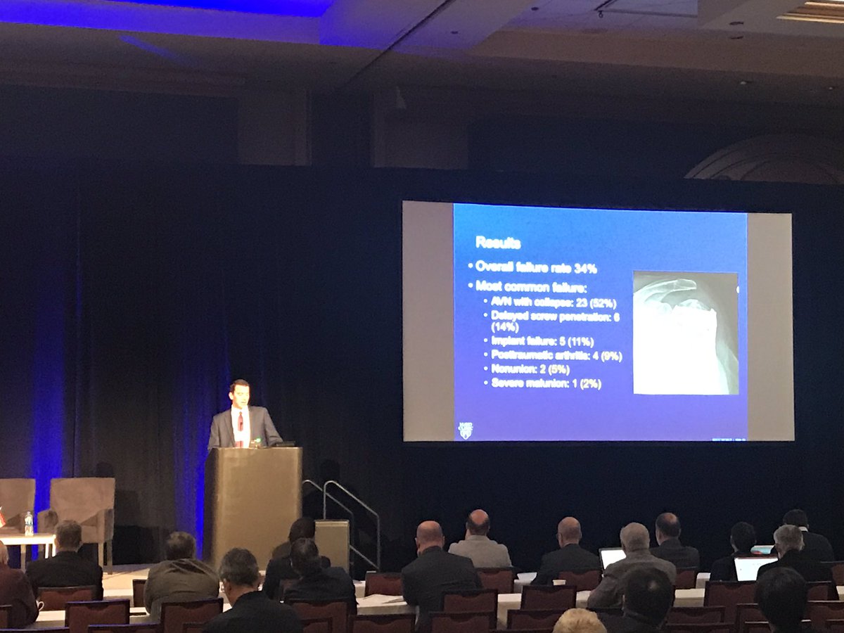 NEBShoulder's tweet photo. Eye opening presentation by @JonBarlowMD on the limits of proximal humerus fractures in the elderly #ASES2018, great contribution to the literature. @ASESmembers https://t.co/3FCXZPToRH