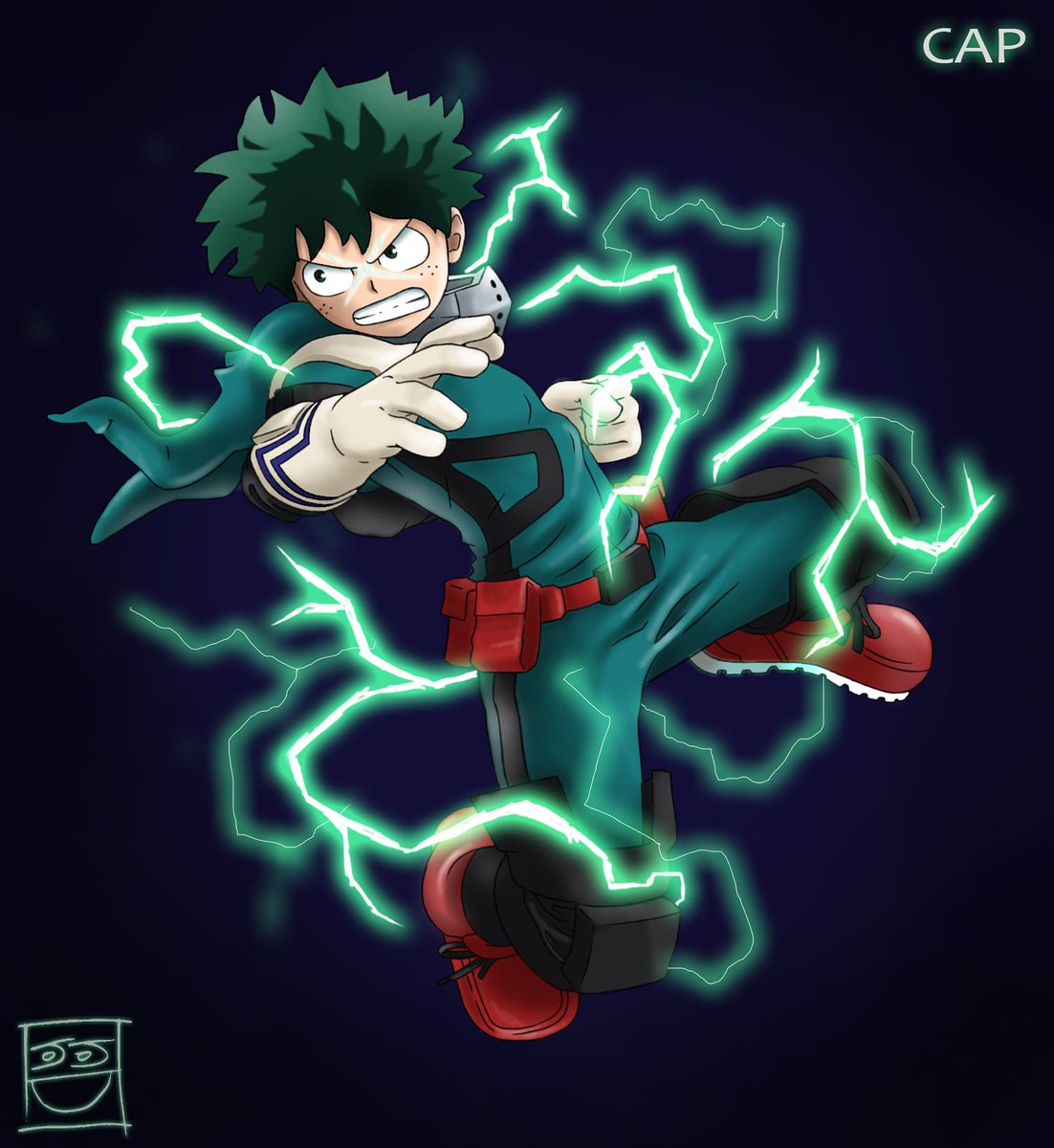 Izuku Midoriya 100 Full Cowl Drawing