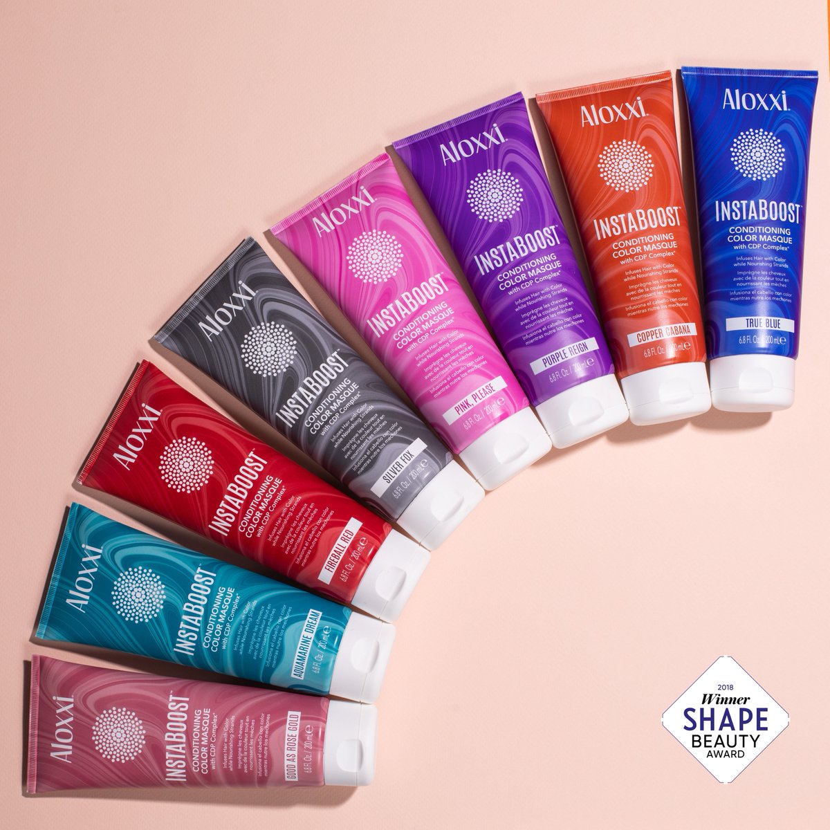 AloxxiHair's tweet photo. InstaBoost Conditioning Color Masque is 'Expert Care for Colorful Hair'! ๐ Visit your local Aloxxi distributor or SHOP: https://t.co/ohk5ZcDsD0 #aloxxihair #InstaBoost #PinkPlease #10Free #Shape #BeautyAward https://t.co/NnCFGEkdNg
