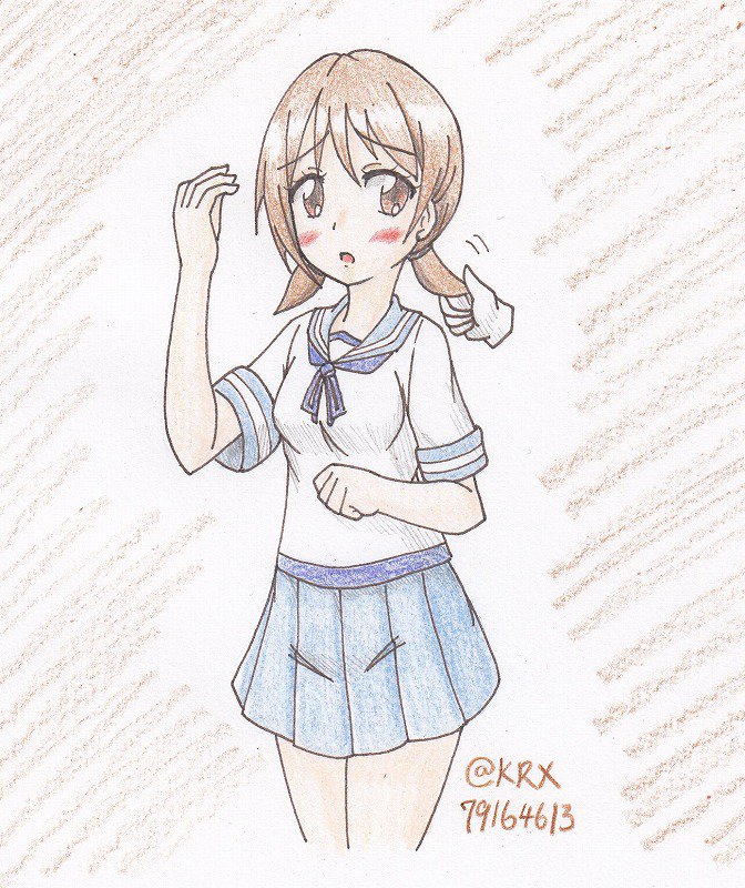 #艦これ版深夜の真剣お絵描き60分一本勝負
 #艦これ版真剣お絵描き60分一本勝負_20181014
 #白雪
白雪の
おさげつまんで
いじりたい 