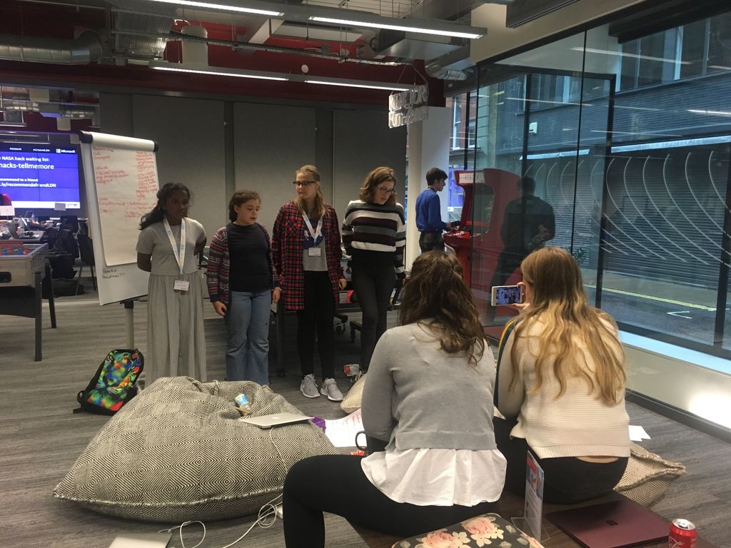 AcornAspiration's tweet photo. The girls are hard at work preparing their pitches 📢📢

@MSFTReactor #reactorlondon
@TeensInAI @MicrosoftUK @MSFTReactor @arecino @galiyawarrier @elena_sinel 
#GirlsinaiLDN #GirlsinAI #IDG2018 #ADL18 #BuiltByGirls #GirlsInSTEM #WomenInTech #WomenInSTEM https://t.co/JumpIYfRDu