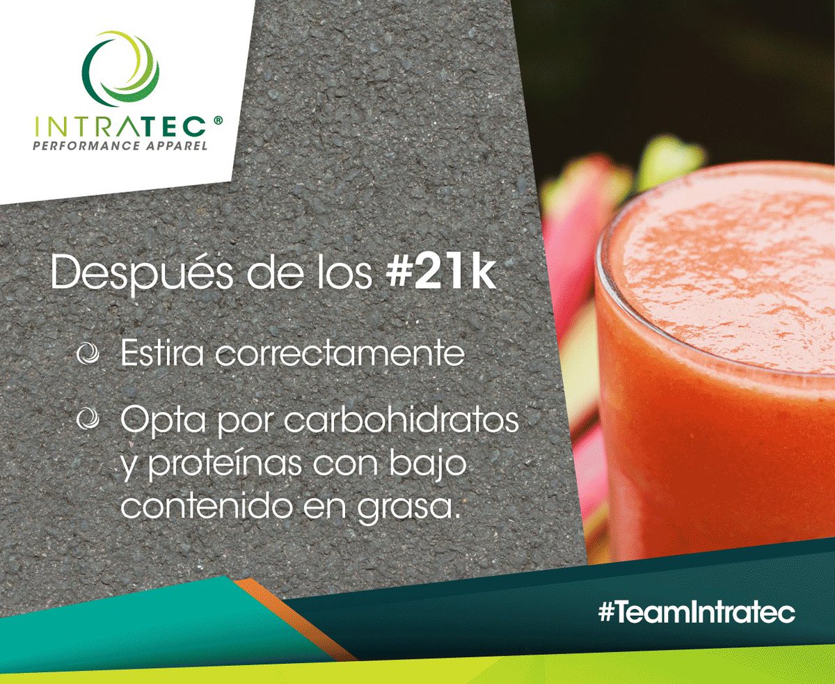 IntratecApparel's tweet photo. #Tip del #TeamIntratec: para recuperarte después de un fondo o una #mediamaratón #21k es necesario realizar un correcto estiramiento (ejercicios dinámicos y estáticos). Además, optar por hidratos de carbono (de rápida absorción) y proteínas con poca grasa. 💪🏃 https://t.co/Z0PRzc6Pbz