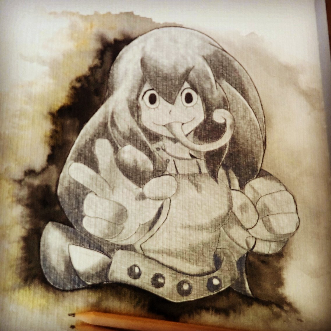 Yuno1art's tweet photo. Froppy🐸💜
Boku no hero academia
#anime #froopy #heroacademia #sketchpencil #aquarell https://t.co/yOopJYunAo