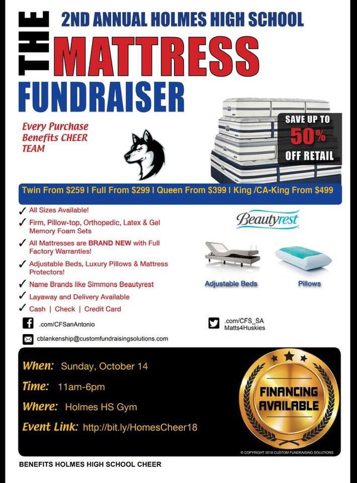 ShannonFrith2's tweet photo. Today is the Day! Come on out to Holmes High School from 11am to 6pm and Support Holmes High School Cheer! https://t.co/ZevXwEwHWL