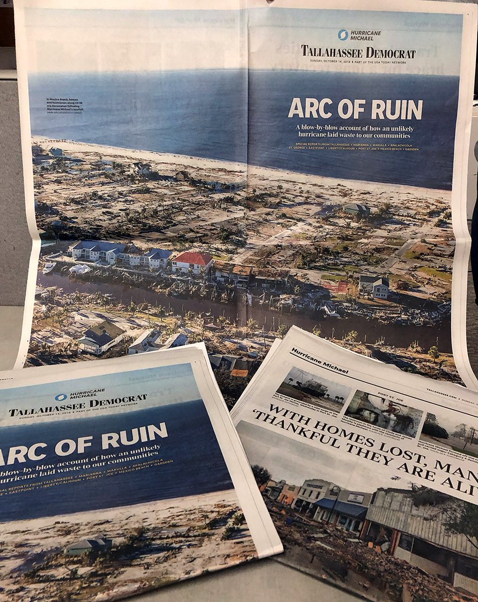 Here's the cover of our Sunday paper today. Almost the whole edition is a tribute to our devastated coastline, with a stunning double-spread photo by Mark Wallheiser.