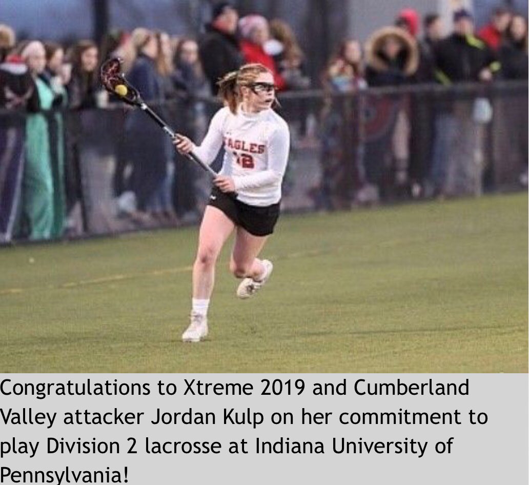 Congratulations to our Xtreme 2019 and CV attacker Jordan on her commitment to play D2 Lacrosse at IUP! <a href="/IUPlacrosse/">IUP Women’s Lacrosse</a> #xtrememlacrosse