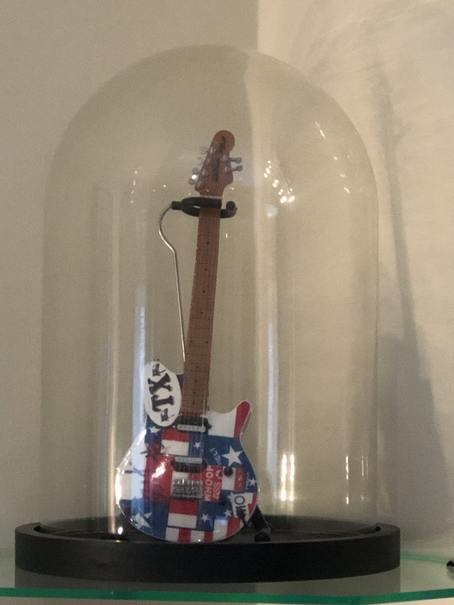 petewilson64's tweet photo. Only 3 years and 211 days after arriving from Texas my @axeheaven  @jaret2113 @bfsrocks Minature Guitar is finally on display !! 🎸 Looking Good !! https://t.co/l5OA3tK4HG