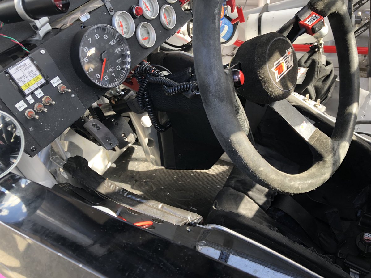 pkligerman's tweet photo. So i held back from posting this but my buddy @DaleJr convinced me. If you see me today I’m limping a bit but I’m really lucky, because three consecutive hits to the same area allowed the whole pedal assembly & firewall to come back at me. I pulled my feet back b4 this happened. https://t.co/pe4yjtwQJp
