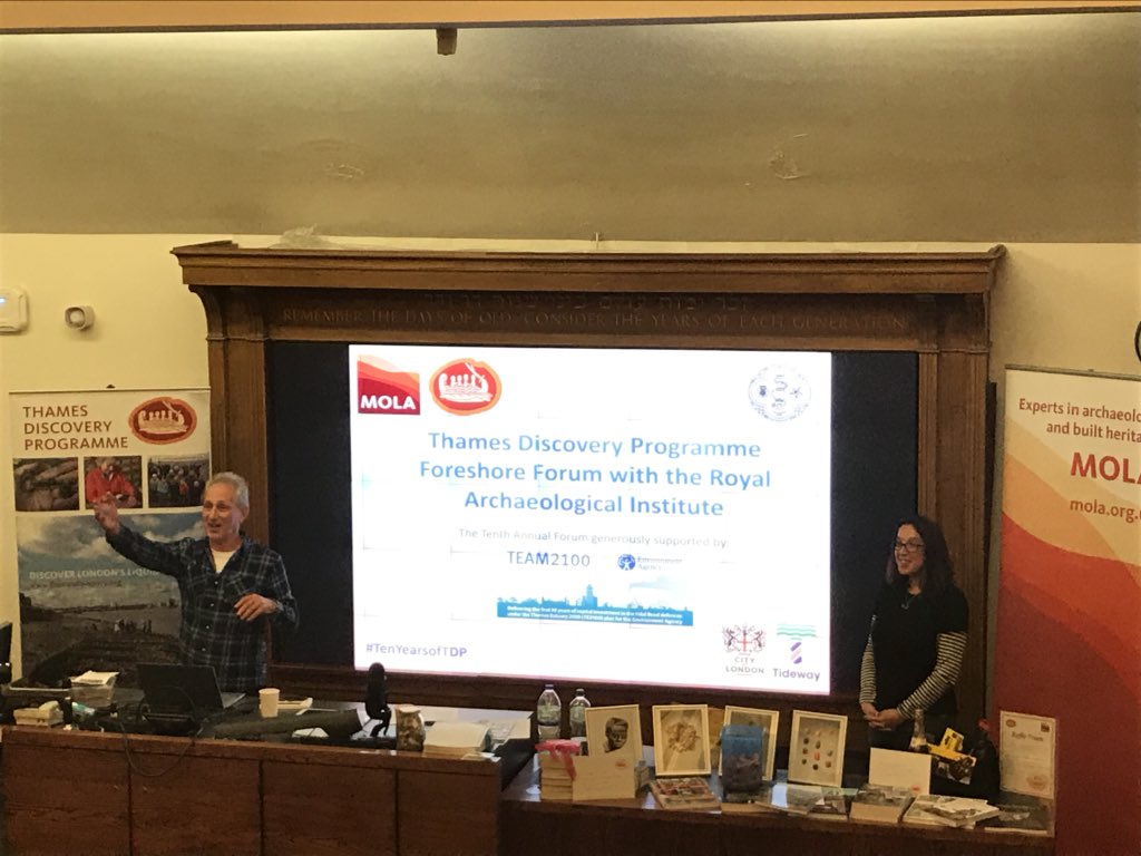 semiller88's tweet photo. And the @ThamesDiscovery #foreshoreforum #TenyearsofTDP draws to a close! 124 sherds in the jar! Hope to see you all (if even only on Twitter) next year:) https://t.co/TrRbH9HCUy