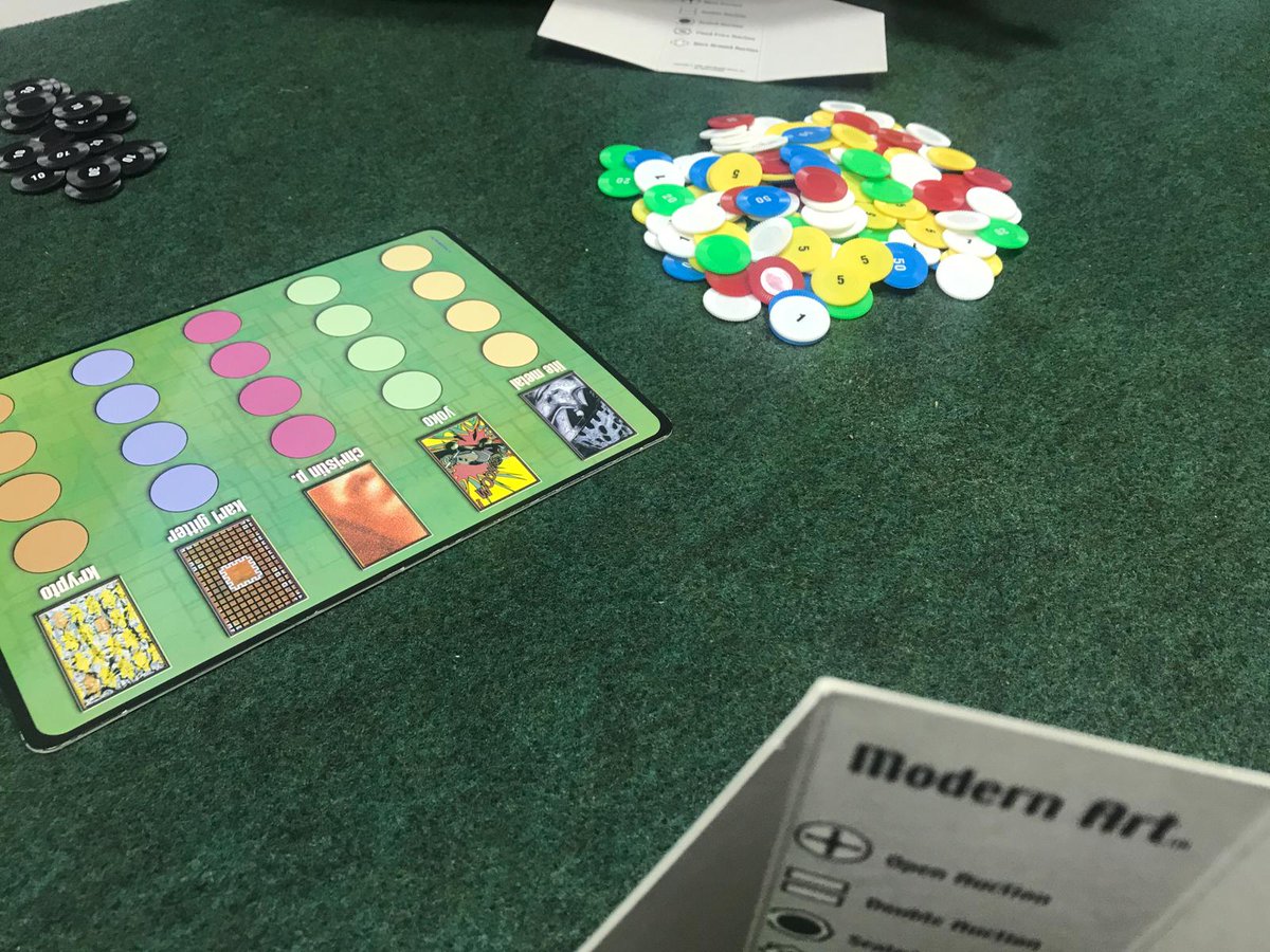 CluFreakFactory's tweet photo. Un poquito de #ModernArt en la Noche Freak.

@CluFreakFactory
@ReinerKnizia
#JuegosDeMesa
#ClubFreakFactory 
#UnaLudotecaDignadeMordor https://t.co/C2b0Q3s7Da