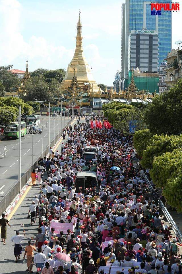14.10.2018
#Myanmar public made demonstration at Yangon,Myanmar..Myanmar public stand with Myanmar Army.They barrack #ICC,#OIC and #UNHCR