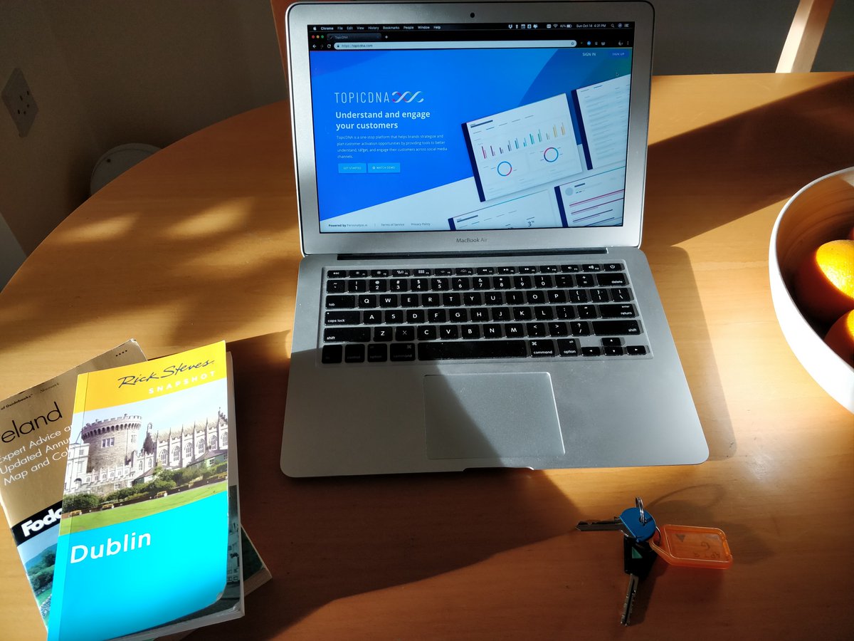 TopicDNA's tweet photo. We're in Dublin! Getting ready to demo our one-stop audience profiling platform this Wednesday at #saastock18! @SaaStock #TopicDNA #SaaS #MarTech #BigData #AI #AdTech #DeepTech https://t.co/4Xxn1zHDsz