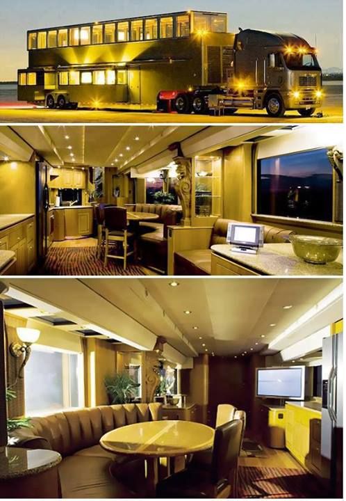 Reportedly, Actor Ashton Kutcher owns this sweet setup and we want to know how we can take a ride in it! #litrv #luxuryrv #luxurymotorcoach #roadtrip