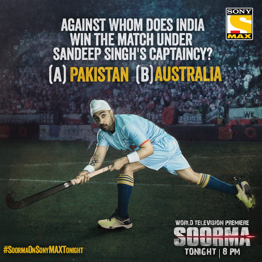 Here's the 3rd question! Answer it with #SoormaonSonyMAXTonight and stand a chance to win* autographed miniature Hockey sticks. T&amp;Cs: sonymax.tv/en_in/static/s…