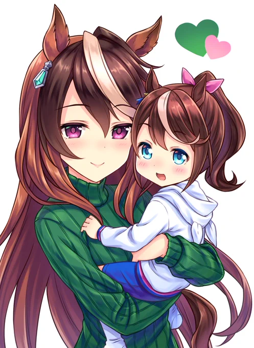 ルドルフさんとテイオーちゃん。ウマ娘的には親子ではないですが・・・w #ウマ娘 