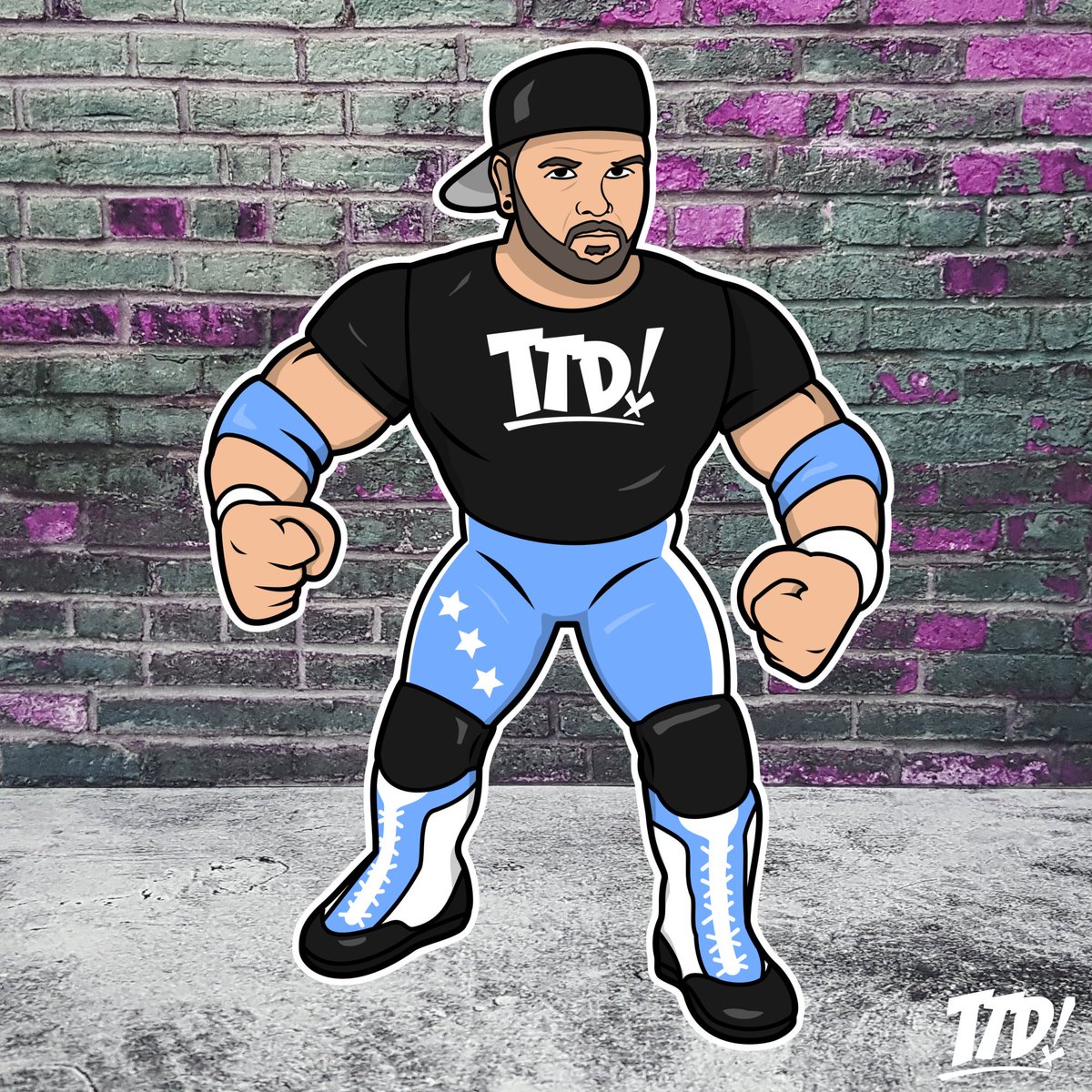 TTDWrestling's tweet photo. Spent waaaayyy too much time on this... but I wanted a new profile pic in the style of my favourite toy line of all time! 
#wwe #hasbro #classicwwe #wwefanart #ttdwrestling #wweart #wrestlingart #wweillustrations #figlife #wwehasbro #mattelretro https://t.co/r3ZjGJMJKL