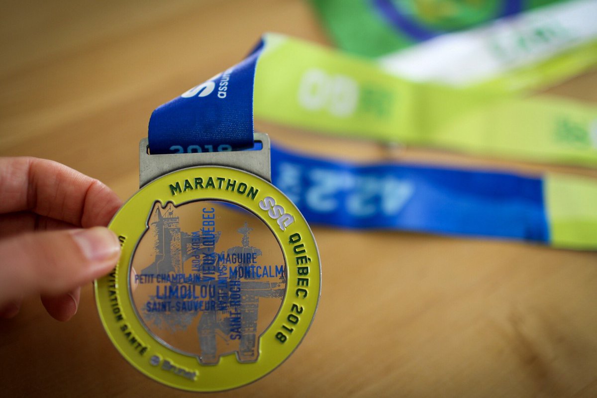 Ça fait 10 ans cette année, c’était mon 19ième #marathon aujourd’hui. Le nouveau parcours est VRAIMENT beau et franchement pas facile, j’oserais dire plus difficile que l’ancien parcours. I’ll be back #Québec, maybe pour mon 20ième! #jecoursQc @DenisDrolet_TD félicitation mon ami