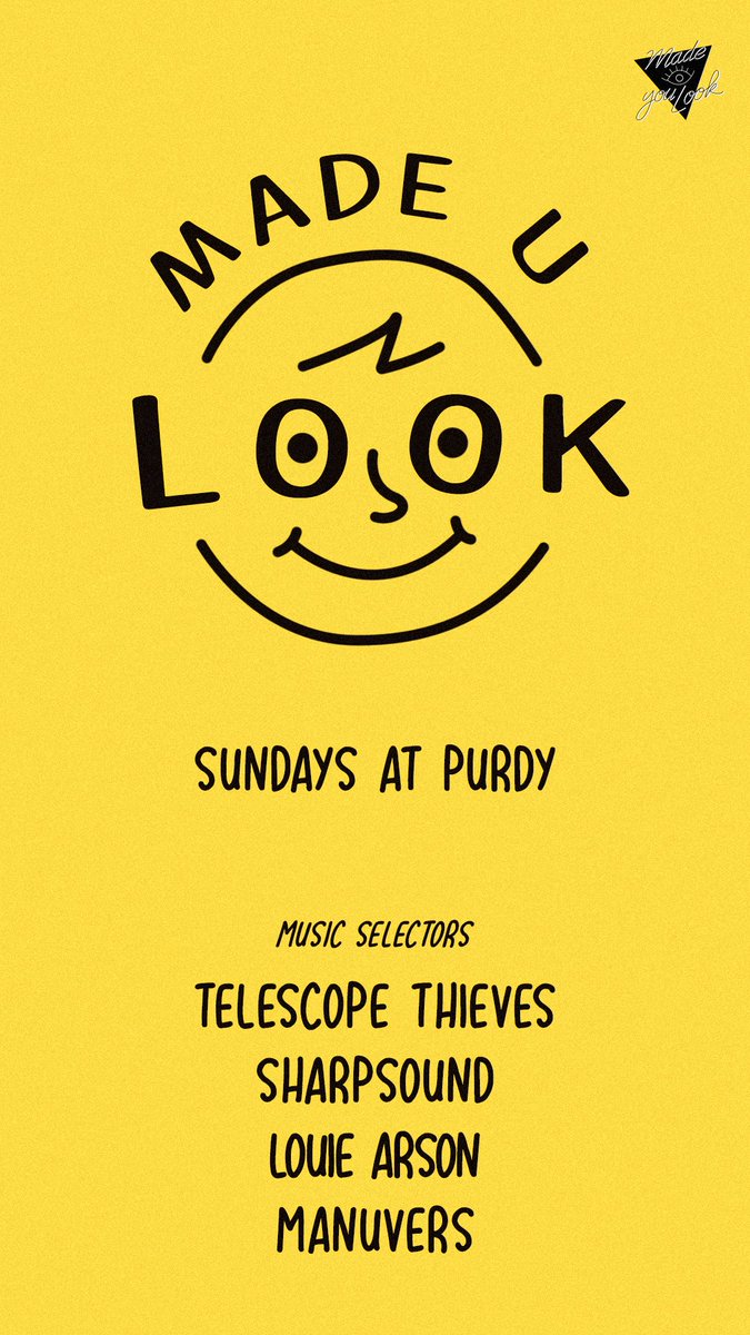 Made. You. Look. Every single funky Sunday. The boys <a href="/TelescpeThieves/">Telescope Thieves</a> @djsharpsound <a href="/LouieArson/">Louie Arson</a> &amp; <a href="/Mrmanuvers/">Pancho</a> gonna bring that end of the week thunder.
