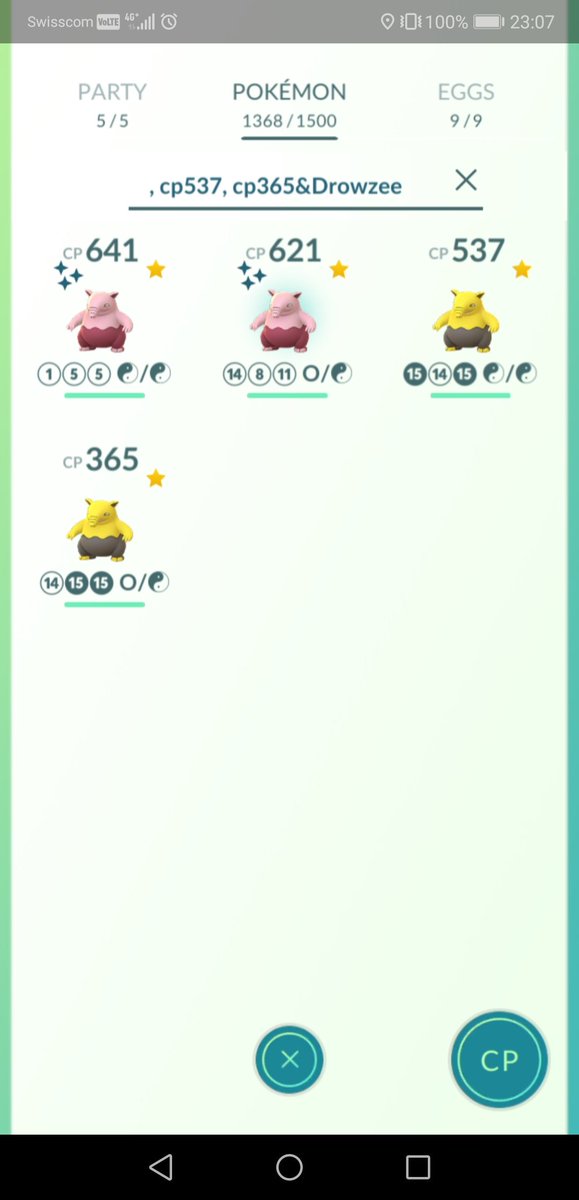 ZzRamonLPzZ's tweet image. Here are my #Drowzee results...

Total 
Seen: 1205
Caught: 1076
Lucky: 1
✨: 2

I love this little shiny "piano player"!

⓯⑭⓯ ☯/☯ IV: 97.8%
⑭⓯⓯ O/☯ IV: 97.8%
⑭⑧⑪ O/☯ ✨ IV: 71% - 76%
①⑤⑤ ☯/☯ ✨ IV: 24.4%

#PokemonGO