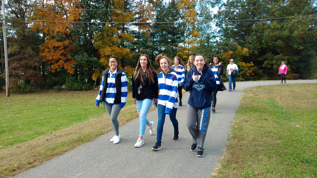 StevenJuster's tweet photo. The Londonderry Dana Farber /Jimmy Fund Walk raises over $11,000, all of which stays local. Thanks to the pep rally aides and everyone who walked to change the world for cancer patients, one step at a time. #LancerNation https://t.co/1lPz88I3c5