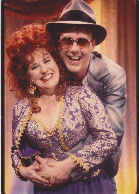 Happy Bday, Harry Anderson!  Here w Lynne Stewart from a pilot I did in 89. He nvr said no to friend s projects. RIP 