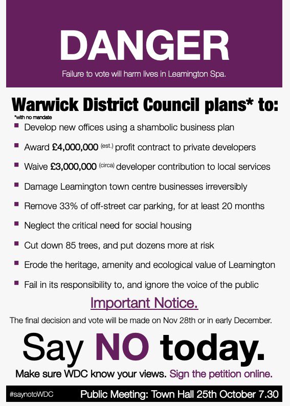 SpeakUpAtWork's tweet photo. A week ago the #IPCCReport warned of the 1.5degC increase and the need for more trees. We can all make a difference in our towns. I ask Warwick Council to reconsider its plans to fell trees and listen to the people #SaveLeam https://t.co/G9OyJYXevZ