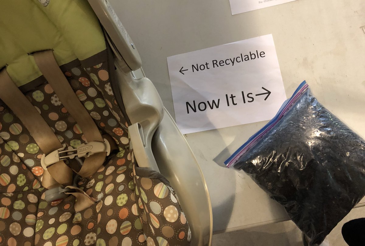 TOToolLibrary's tweet photo. Last year @projectgetreel recycled 26,000 lbs of plastic, which equates to roughly 100,000 VHS tapes! They also have a car seat recycling program and are accepting used car seats for recycling today at our Drop, Swap &amp; Shop event at @EGBrickWorks.

Bring your car seats! #cityofto https://t.co/fEJnmEWILn