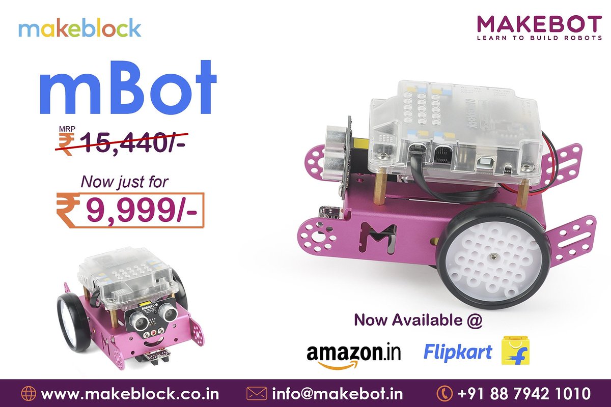 MyMakebot's tweet photo. Excited about festive season
Makebot comes with the Great Indian festival sale🤗🤗
Hurry up!
Don't miss limited days..
#Makebot #makeblock #makeblockrocks #Robotics #learntocode #roboticeducation #roboticseducationindia #india https://t.co/fz1ZNEcxSW