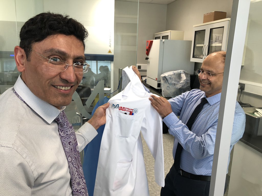 ChuckCairns's tweet photo. Great visit to @MBRUniversity in #Dubai today!  Honored to meet with #MBRU VC #AmirSharif , 
Provost #Ezimokhai &amp; Dean  #Alsheikh-Ali ! @UAEU_NEWS @provost_uaeu Impressive #Simulation #Center &amp; first issue of @TheLancet from 1848! https://t.co/rvlrkBU9g5