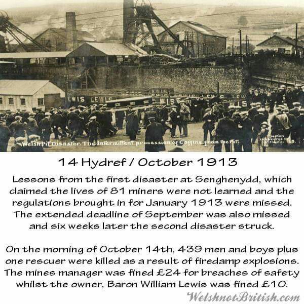 welshnotbritish's tweet image. On this day in 1913 439 men and boys are killed in the second #Senghenydd disaster.

otd.wales/2016/01/1410.h…