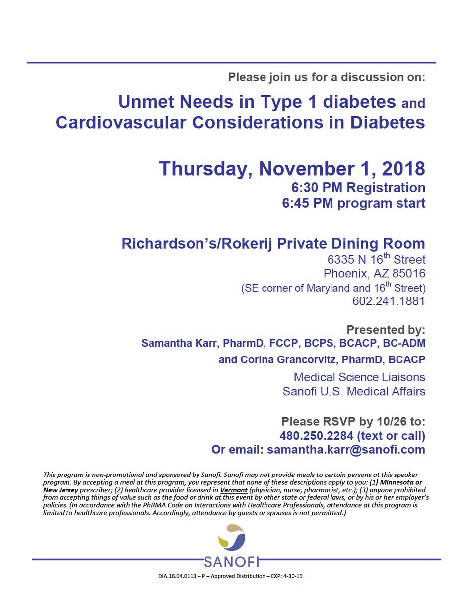ArizonaAADE's tweet image. Free Educational Opportunity: Unmet Needs in Type 1 Diabetes and Cardiovascular Considerations in Diabetes. November 1st. #AADE #AZAADE #T1D #diabetes #diabeteseducation #CDE Thanks @SanofiUS!