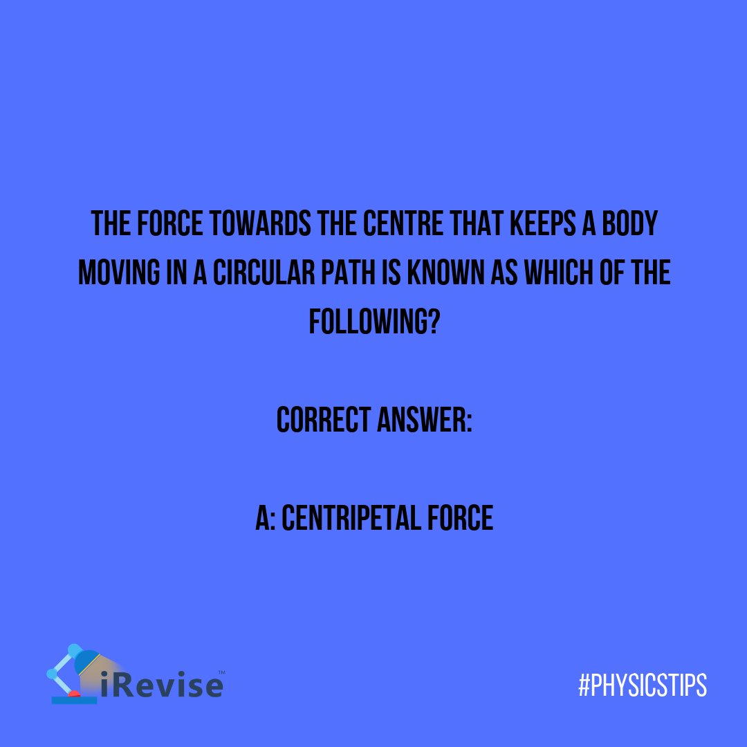 iRevise_Ireland's tweet image. The answer is A! Were you right? #PhysicsTips