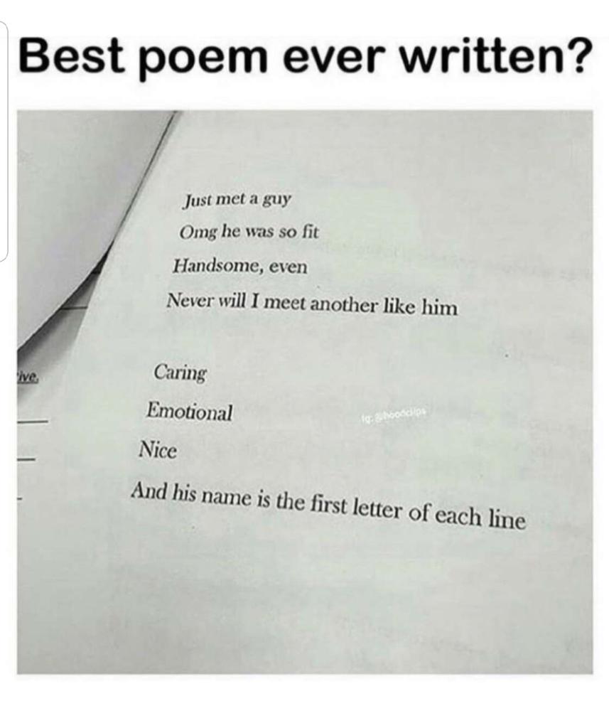 blondiecbaker's tweet photo. @JohnCena Cannot take credit for this poem, nor have I met you but this made me giggle. 😄 https://t.co/ePERU4mVbj