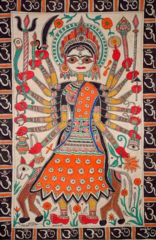  #Madhubani  #painting also has  #KaalRatri or  #Devi  #Durga #madhubanipainting #indianpainting #Navratri