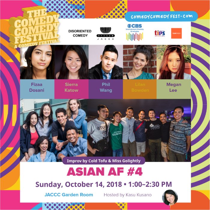 getdisoriented's tweet image. KICKING OFF our FINAL DAY of #comedycomedyfest is our Asian AF #4! With @FizaaDosani , @sierrakatow, @philipwang, @yourfriendLilan , @hellomeganlee  and MORE!  Hosted by Kasu Kusano!
GRAB TICKETS: web.ovationtix.com/trs/pe.c/10333…