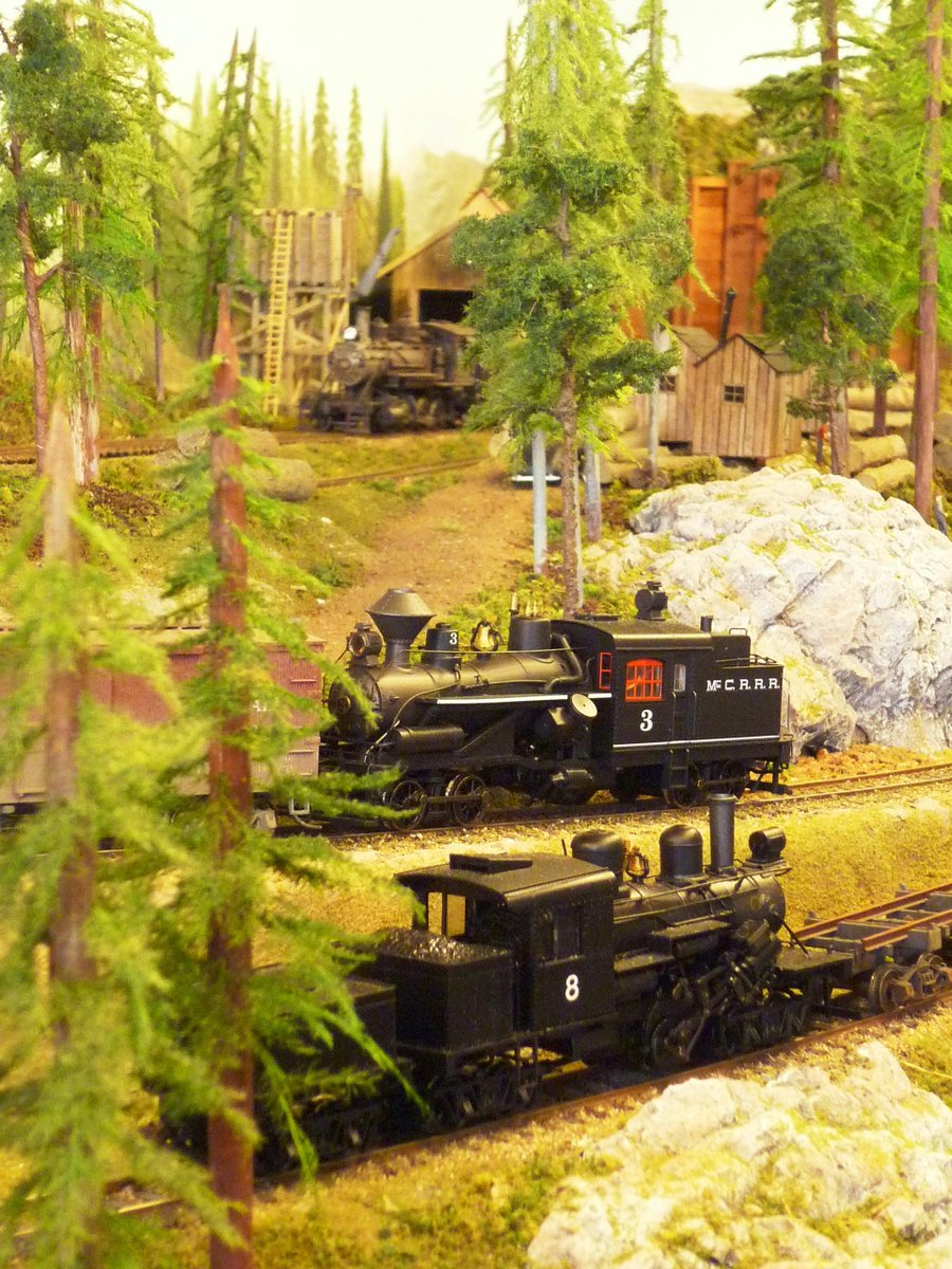 Eurospoor's tweet photo. Stomers staan al warm te draaien voor Eurospoor2018! 9-11 nov 2018. Prachtige modelbaan 'Prospect Point' met uitbeelding van houtbouw en transport in de wouden van Montana. https://t.co/OEs1jByiz5