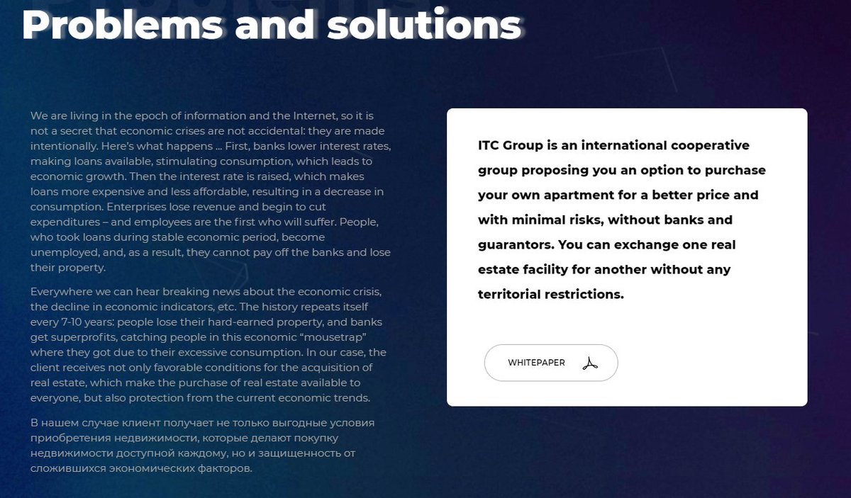 ITCgroupico's tweet image. We are living in the epoch of information and the Internet, so it is not a secret that economic crises are not accidental: they are made intentionally. #ico #itcm #eth #btc #tokensale ico.itc.coop/en/