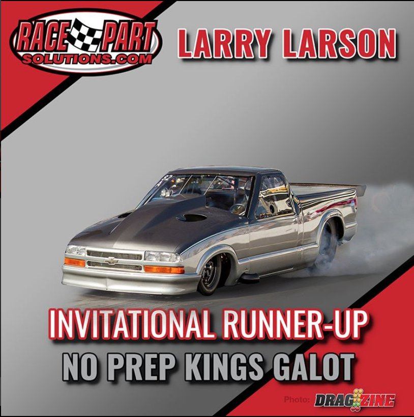RacePartSolutns's tweet image. The #RacePartSolutions racers in the #NoPrep world are proving that we can solve your race car problems. Congratulations to Larry Larson at Galot Motorsports Park for the #NoPrepKings event. #StreetOutlaws