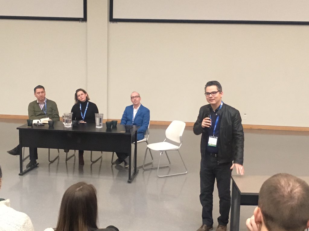 KalenAnderson's tweet photo. How can, and should, we invest in public transit more efficiently? @aaronpaquette talks about looking at problems and opportunities differently. #place18 https://t.co/HMUQS6nFG0