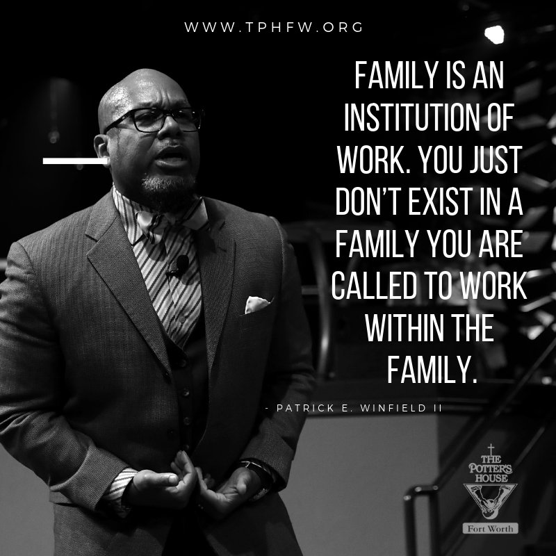 TPHFW's tweet photo. Family is an institution of work. You just don’t exist in a family you are called to work within the family.

#WeAreThePottersHouseOfFtWorth #tphfw #TransformativeFamilies #FortWorthLeads #thepottershouse #thepottershouseoffortworth https://t.co/38N0XUoWSz