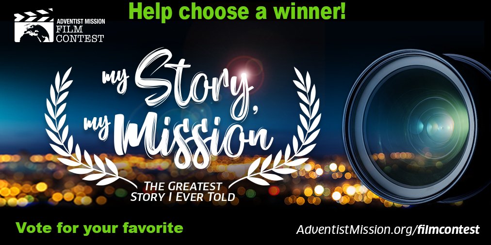 advmission's tweet photo. Check out these awesome finalists in this year’s Adventist Mission student film contest and vote for your favorite! Voting ends on Wednesday—don’t delay! #AMFilmContest #MyStoryMyMission
https://t.co/re2hWbFq6l https://t.co/zill5FeNBk