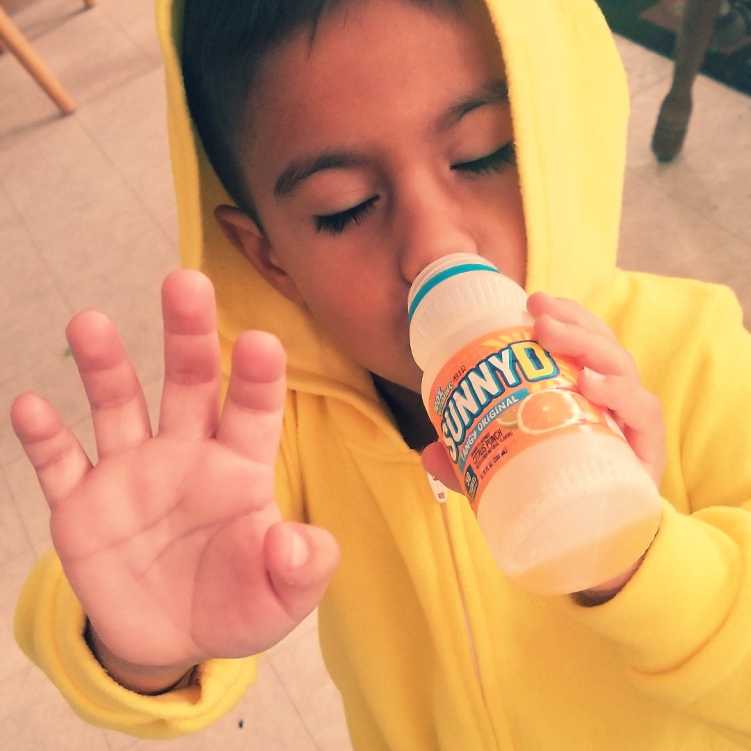 "Hold on Mom, I'm drinking my SunnyD!" Nico loves his <a href="/SunnyDelight/">SUNNYD</a>! And with loads of Vitamin C and a tangy flavor, why should he? we receive this #complimentary from <a href="/influenster/">Influenster</a> for testing, thanks! #BoldlyOriginal #Contest