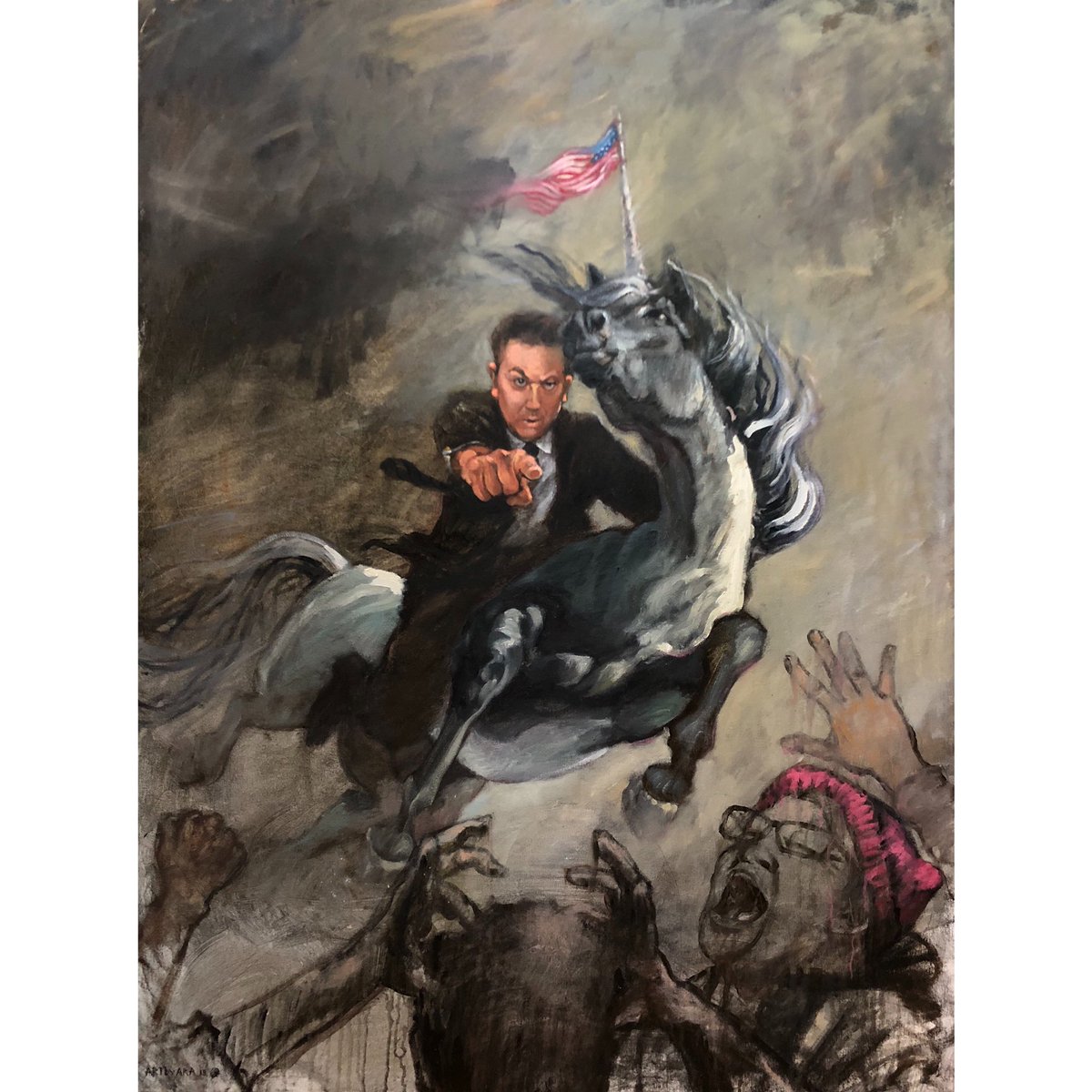 Greg Gutfeld host of Fox News #foxnews #greggutfeld #gutfeld #gutfeldunicorn #liberal #cryliberals #milenials #snowflakes #pussyhead #meltdown #brakedown #unicorn #unicornpainting #usa #usaflag #unstoppable #foxnews2018 #winning #trump #resist