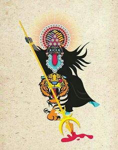  #Neo  #Modern often known  #contemporary  #Art? but it's  #AbstractArt?  #Abstractism? or  #Activism?An  #artist's imagination of  #Kali  #or  #KalRatri #Devi  #goddess can be invoked in any form? but  #jagdamba  #jagdambika  #Jagdhatri bless one & all? #Happy  #Navratri